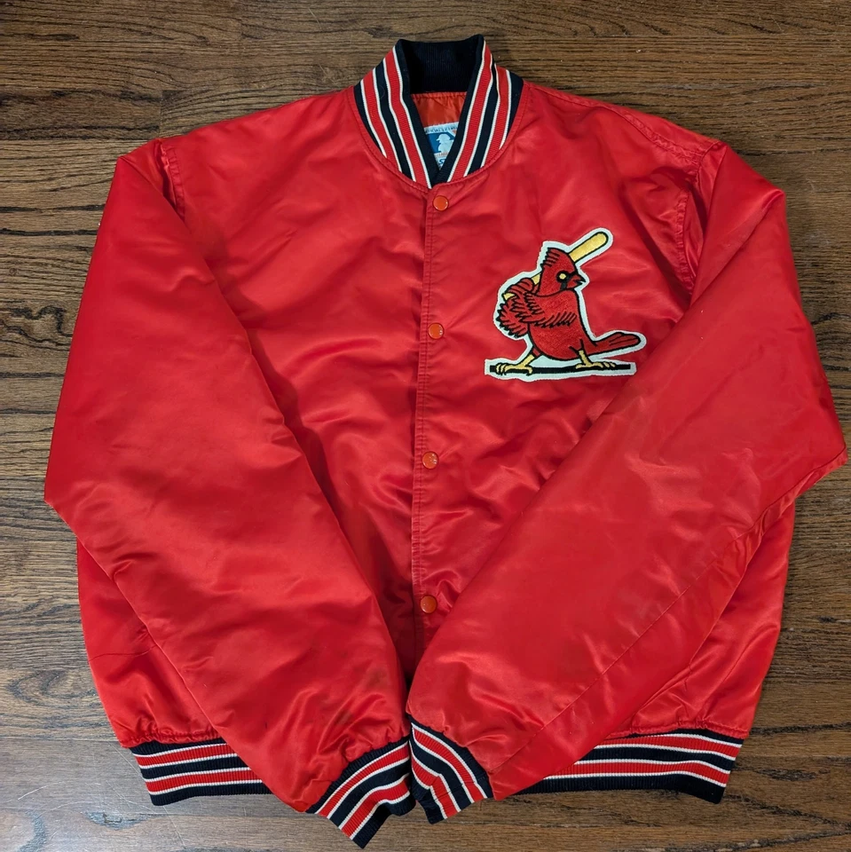 Chaqueta de bombardero satinada Starter St. Louis Cardinals XL forrada hecha en EE. UU. DE COLECCIÓN Foto 1 de 4