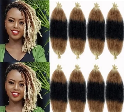 Cabello afro kinkys a granel, Ombré cabeza completa torcido y trenzado 10 paquetes. Foto 1 de 4