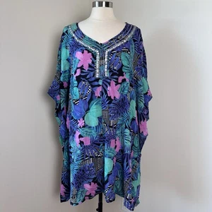 Badeanzüge für alle Damen 14/16 tropische Blumen Strand Urlaub Coverup NEU - Bild 1 von 9