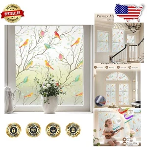 Elegante Buntglas Fensterfolie - 35,4 x 118 Zoll, 93% Sichtschutz & UV-Schutz - Bild 1 von 11
