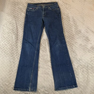 Tommy Hilfiger Womens 9 Denim Jeans Blue Hipster Flare Dark Wash Vintage Y2K - Image 1 of 4