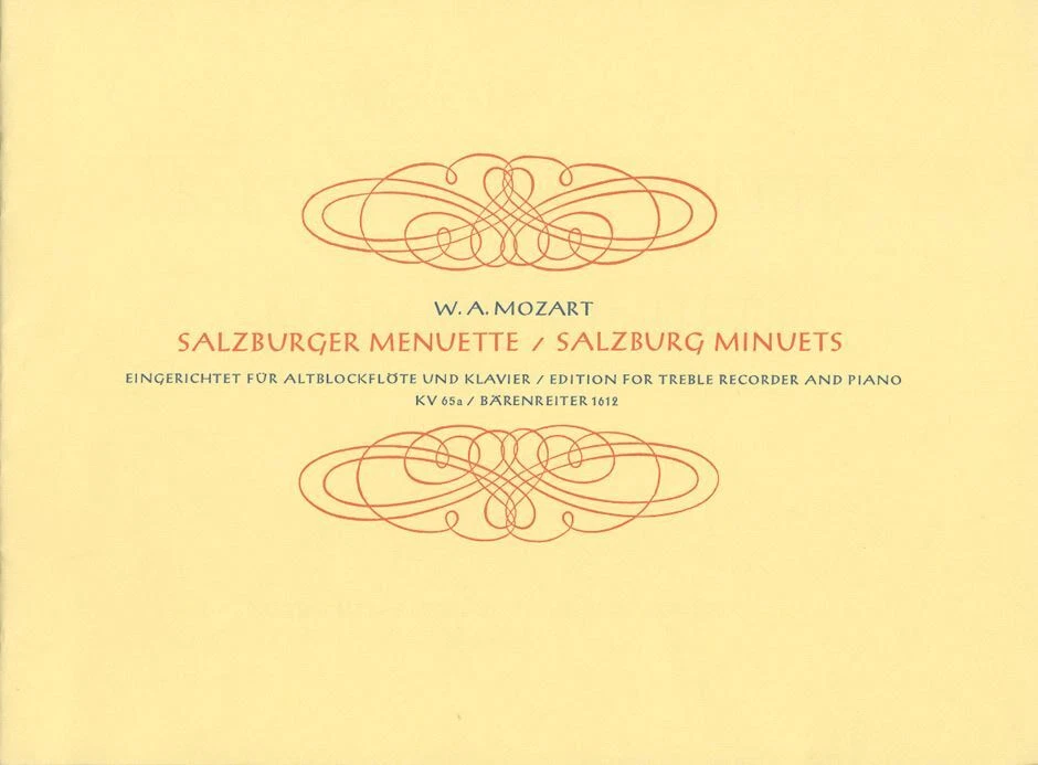 Salzburg Minuets, Volume 2 (K.65a) Recorder Music Dietrich Baerenreiter Germany - Image 1 of 1