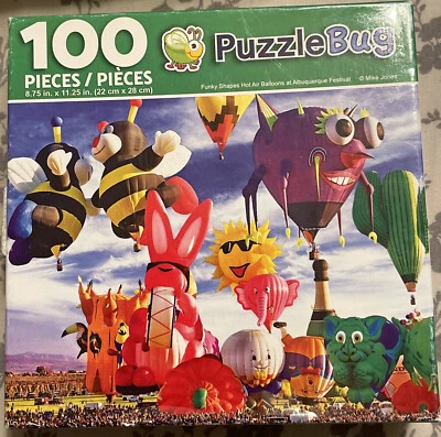 PuzzleBug 100 Pc. Jigsaw Puzzle Funky Shapes Hot Air Balloon Fiesta New Mexico - Image 1 of 4