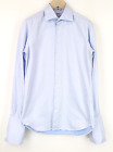 SUITSUPPLY Men Shirt 38-7/15L Blue Pure Cotton Long Sleeved Button-Up Formal