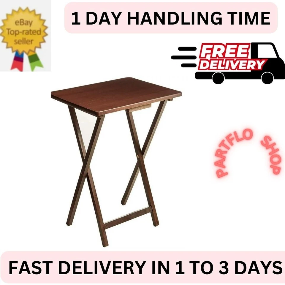 M.ainstays Indoor Single Folding TV Tray Table - Walnut L 19 x W 15 x H 26 - Image 1 of 4