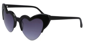 Nuovi occhiali da sole Draper James DJ 7012 001 neri a forma di cuore lenti grigie 54-20-135 - Foto 1 di 4