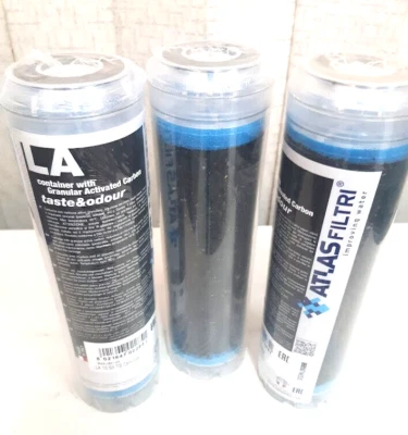 ATLAS FILTRI CARTUCCIA FILTRO ATLAS CARBONI ATTIVI LA10SXTS 10" 25CM SENIOR 3 PEZZI