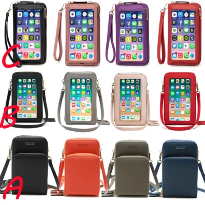 Cartera bandolera para teléfono con bloqueo RFID con pantalla táctil de gran capacidad para mujeres Foto 1 de 4