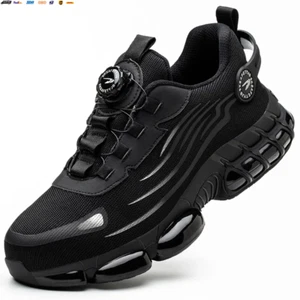 Rotating Button New Safety Shoes Men Anti-Smash Anti-Puncture Work Shoes Fashion - Picture 1 of 8