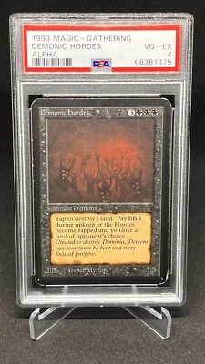 Magic The Gathering Reserved List Rare 1993 Demonic Hordes Alpha Graded PSA - Image 1 of 2