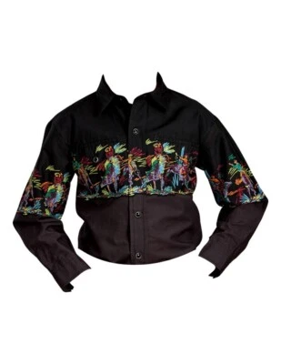 Roper Western Shirt Boys L/S Border Snap Black 03-030-0421-0107 BL - Image 1 of 2