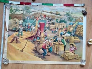Póster de la Revolución Cultural China de los años 60 tema de agricultores arte increíble -10 - Imagen 1 de 1