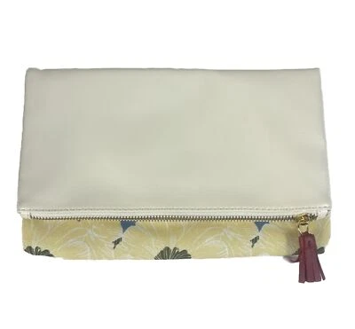 Rachel Pally Anthropologie Reversible Clutch Floral Print Satin Lining Zip EUC - Imagem 1 de 4