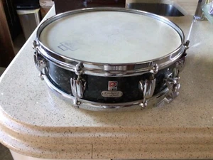VINTAGE Premier ROYAL ACE 14 x 4 INCH Snare Drum - Black diamond pearl - Picture 1 of 9