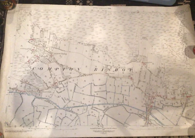 Antique 1886 COMPTON BISHOP Somerset UK Ordnance Survey Map XVII.15 - Image 1 of 4