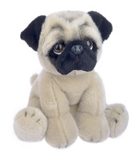 NWT Ganz Heritage Tan Black Pug Stuffed Animal Soft Cuddly Great Gift 12" Plush