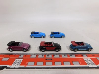 5X WIKING H0 1:87 Modello Cabrio VW Käfer 1303 Nero Mint #DX140-0,5 - Immagine 1 di 4