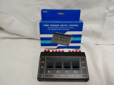 4-Way Stereo Speaker Switch Control SP-11 Boxed Multi Speaker Selector - Image 1 of 4