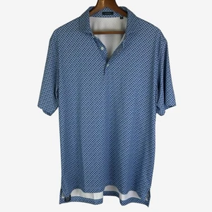 Turtleson Brew Performance Polo Shirt L Large Blue Printed Classic Jersey Fabric - Picture 1 of 8