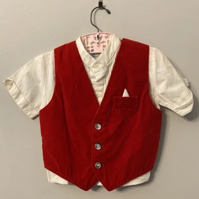 Chaleco y camisa de terciopelo Petit Canard de colección para niños talla 4 Foto 1 de 4