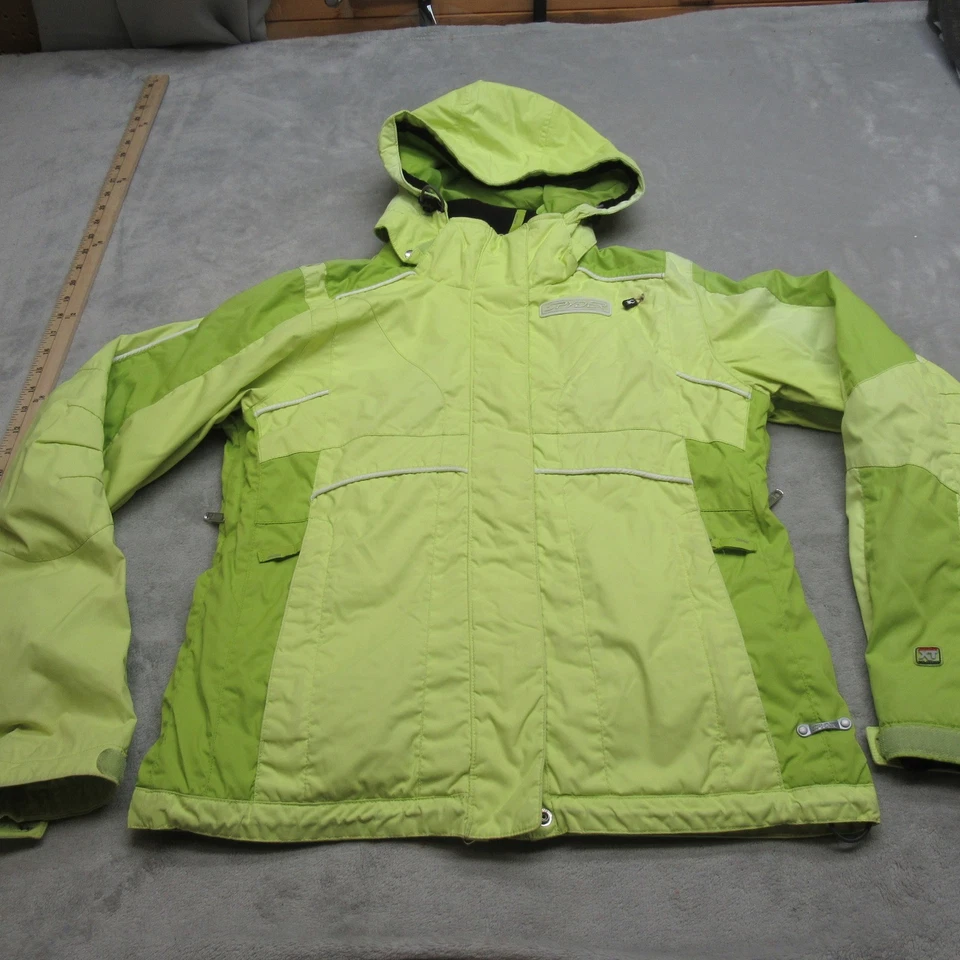 Chaqueta Spyder Mujer 8 Mediana Verde Aislada Con Capucha Wa Exterior Repelente al Agua Foto 1 de 4