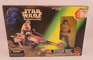 Star Wars Speeder Bike With Luke Skywalker In Endor Gear 1996 Power Of The Force - Picture 1 of 12
