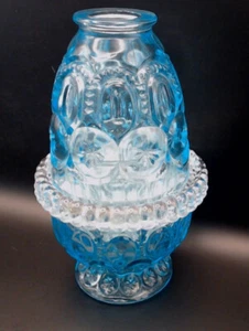 Lámpara de hadas azul L. G. Wright luna y estrellas 4 piezas Juego de vidrio artístico hecho a mano por Fenton - Imagen 1 de 13