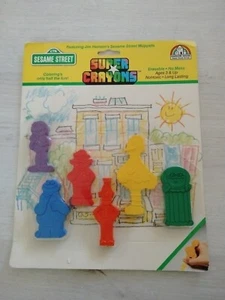 Sesame Street Vintage 1988 Super Crayons • Character-Shaped • RARE • Unopened - Foto 1 di 4
