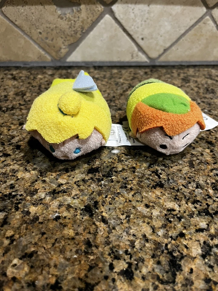 Disney Tsum Tsum Peter Pan Lot of 2 Plush 3.5"  Tinkerbell And Peter Pan - Image 1 of 1