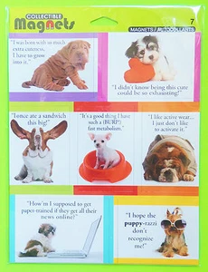 7 Adorable Dog Collectible Refrigerator Magnets Basset Lhasa Shih Tsu Yorkie +++ - Picture 1 of 1