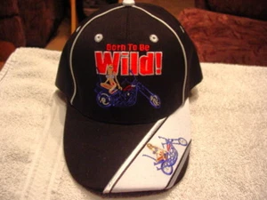 MOTORCYCLE AND WOMAN BASEBALL CAP ( BLACK ) - Picture 1 of 1