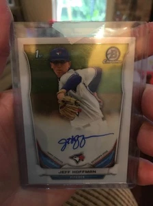Autógrafo Jeff Hoffman 2014 Bowman cromado radiocontrol automático certificado en tarjeta como nuevo de los Rockies - Imagen 1 de 3