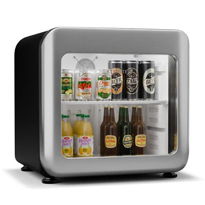 Klarstein Getränkekühlschrank Glastür Mini Kühlschrank 46 L Hausbar LED 0-10 °C - Bild 1 von 4