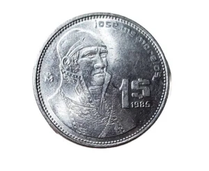 1986 MEXICO 1 PESO COIN - NICE COIN- GOOD DETAILS-FREE SHIPPING  - Picture 1 of 4