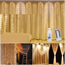 300leds Led Curtain Light Usb Christmas Garland Outdoor Home Wedding Decoration