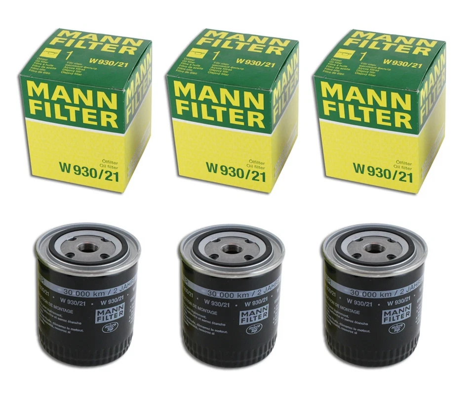 Juego de 3 filtros de aceite de motor giratorios OEM W930/21 para VW Passat Audi 90 A4 Quattro Foto 1 de 1