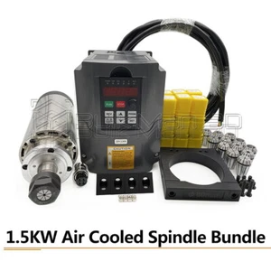 CNC Spindle Motor Kits 1.5KW 110/220V Air Cooled Spindle Motor+VFD with ER11/16S - Picture 1 of 15