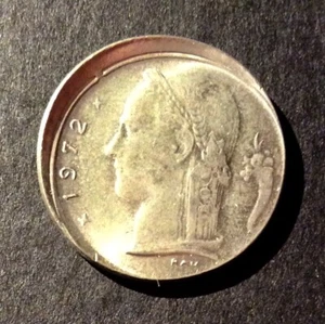 Belgium - rare 1972 FR 1 franc coin - required - cap - offstrike - Picture 1 of 2