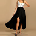 Casual Skirt Asymmetrical Maxi Skirt Slit Wrap Ruffle Hem for Women Summer Party