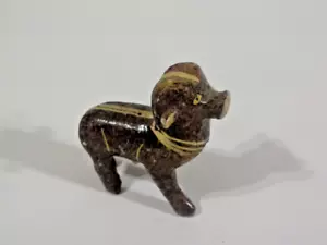 Lightweight Wooden Carved Bighorn Ram Sheep Egyptian-like India Totem Figurine - Picture 1 of 6
