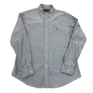 Ralph Lauren Shirt Blue Mens L Custom Fit Long Sleeve 100% Cotton - Picture 1 of 11