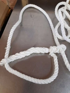 Rope Halter,Head collar white 8ft adjustable,heavy duty NEW free Post showing - Picture 1 of 3