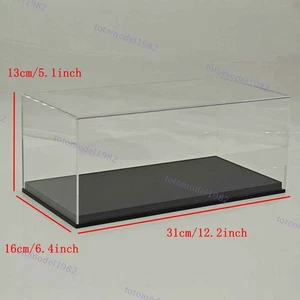 1:18 Scale Model Toy Display Box Clear Dustproof Acrylic Case Carbon Fiber Base - Picture 1 of 10