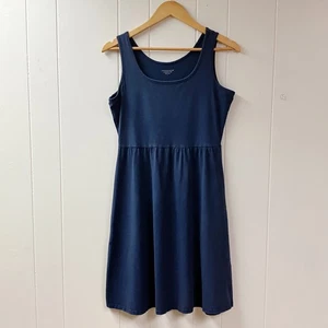 GREEN COTTON Garnet Hill Womens Sundress SIZE Small Blue Sleeveless Scoop Neck - Picture 1 of 9