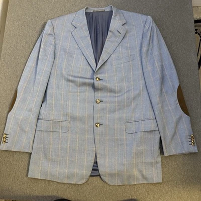 Blazer Ermenegildo Zegna Hombres 56 Azul Cachemira Seda Ventana Cuadros Codera Codera Foto 1 de 4