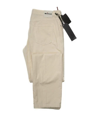 Kiton $1,710 NWT Slim Cotton Cashmere Trousers Ivory Pants Corduroy Stretch 38 - Image 1 of 4