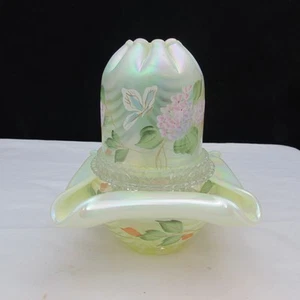 Fenton Topaz Opal Hydrangeas Hand Painted 3 pc. Fairy Light Special Order LE 573 - Picture 1 of 10