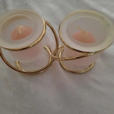 PartyLite 2 матовый Votive подсвечники блокировки кольца свадьбы помолвки - Изображение 1 из 3