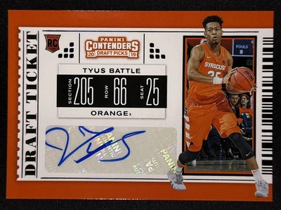 2019 Panini Contenders Draft Picks #115 Tyus Battle Draft Ticket Rookie Auto - Image 1 of 2