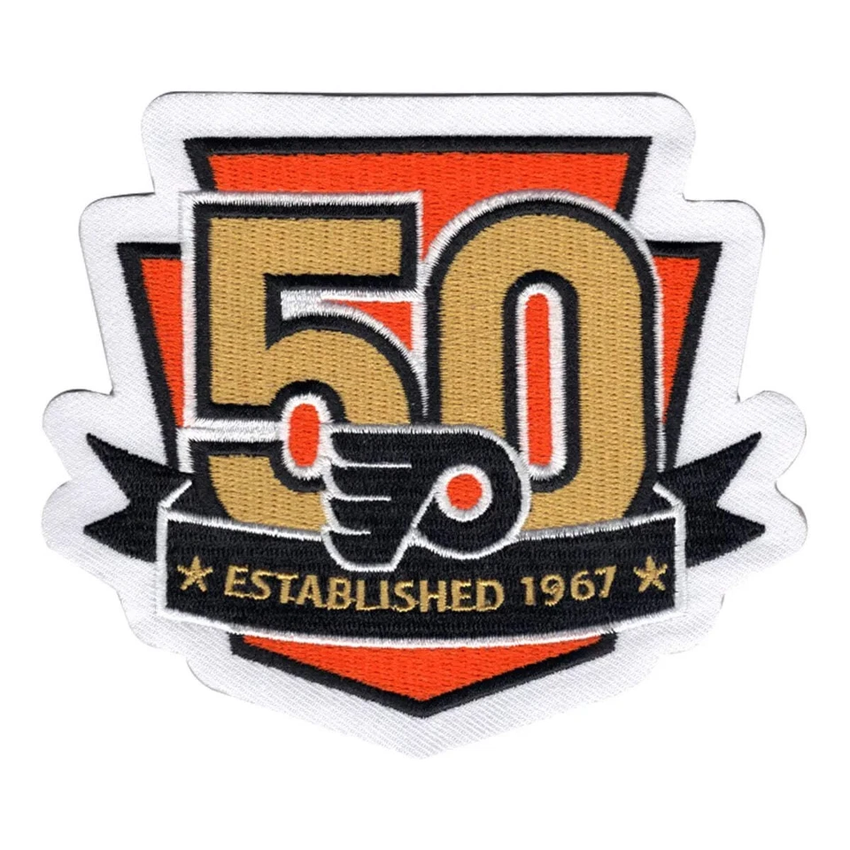 2017 NHL Philadelphia Flyers 50th Anniversary Official Hockey Game Jersey Patch - Image 1 of 1